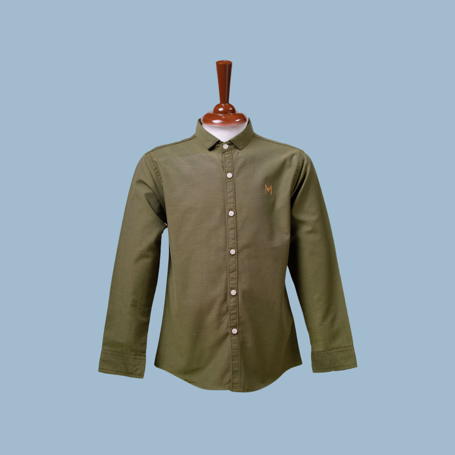 Olive Button-Down Shirt | Ages 2-10 Years